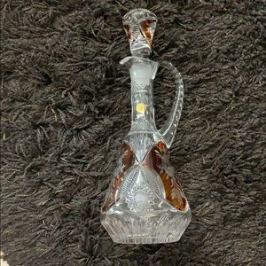 Mouth blown Crystal vase